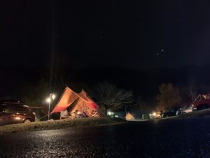 湯島オートキャンプ場の夜
